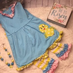Boutique Adorable 2pc Spring Set 🐥 Outfit • Ruffle Capri Pants